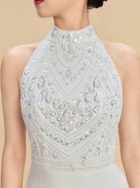Allyson Bespoke Qipao - White Backless Mermaid Cheongsam