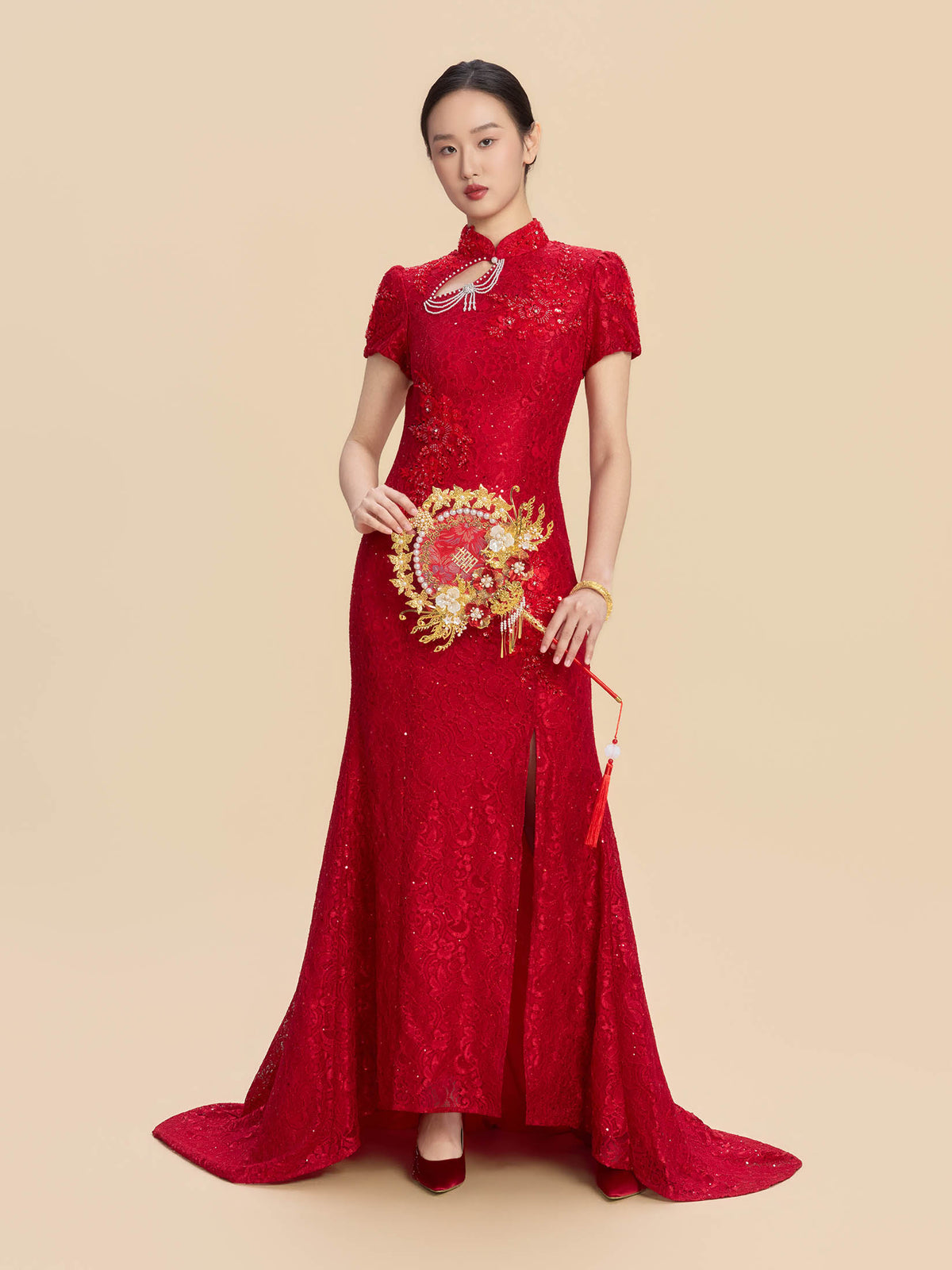 Amelia Bespoke Qipao - Red Mermaid Wedding Cheongsam
