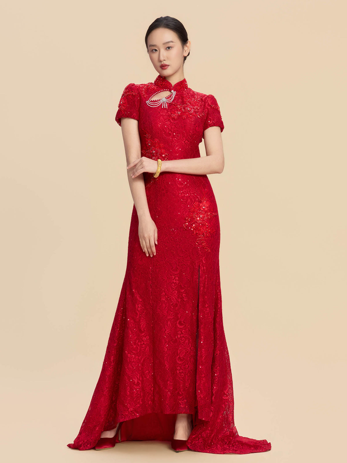 Amelia Bespoke Qipao - Red Mermaid Wedding Cheongsam