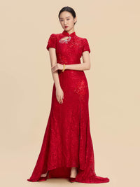 Amelia Bespoke Qipao - Red Mermaid Wedding Cheongsam