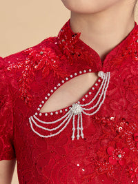 Amelia Bespoke Qipao - Red Mermaid Wedding Cheongsam