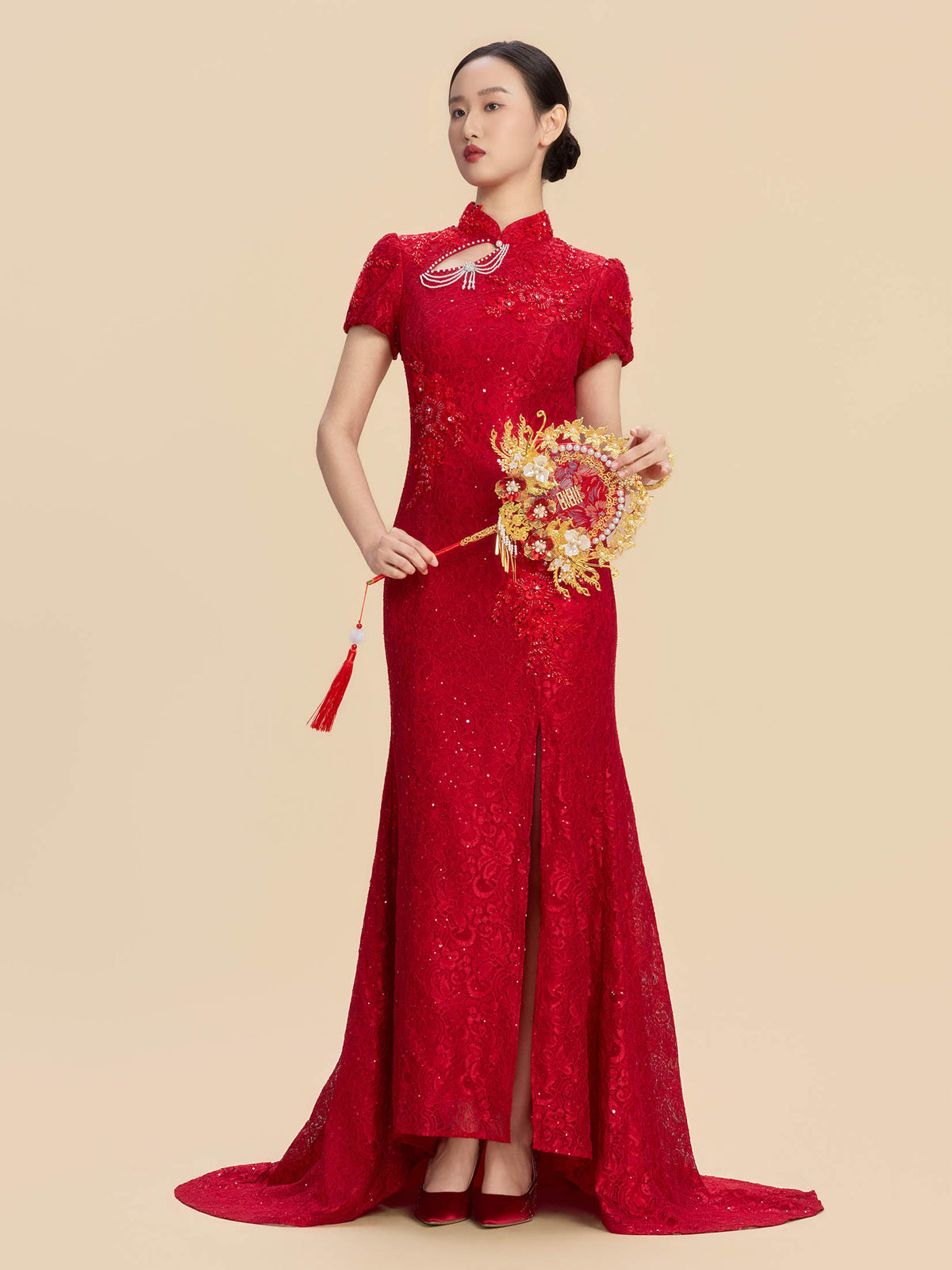 Amelia Bespoke Qipao - Red Mermaid Wedding Cheongsam