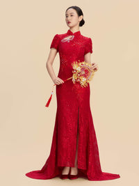 Amelia Bespoke Qipao - Red Mermaid Wedding Cheongsam