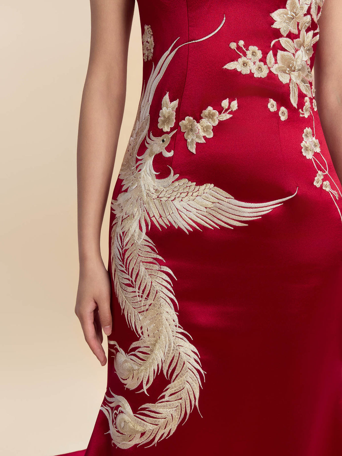 Ann Bespoke Qipao - Phoenix and Floral Chinese Dress Cheongsam