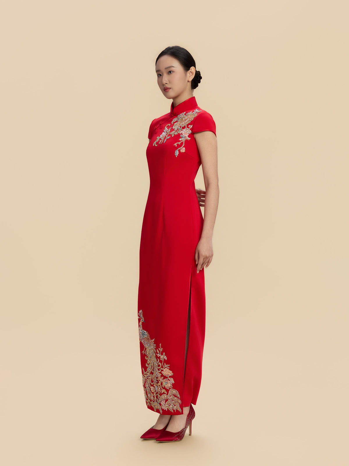Barbara Bespoke Qipao - Red Chinese Wedding Cheongsam