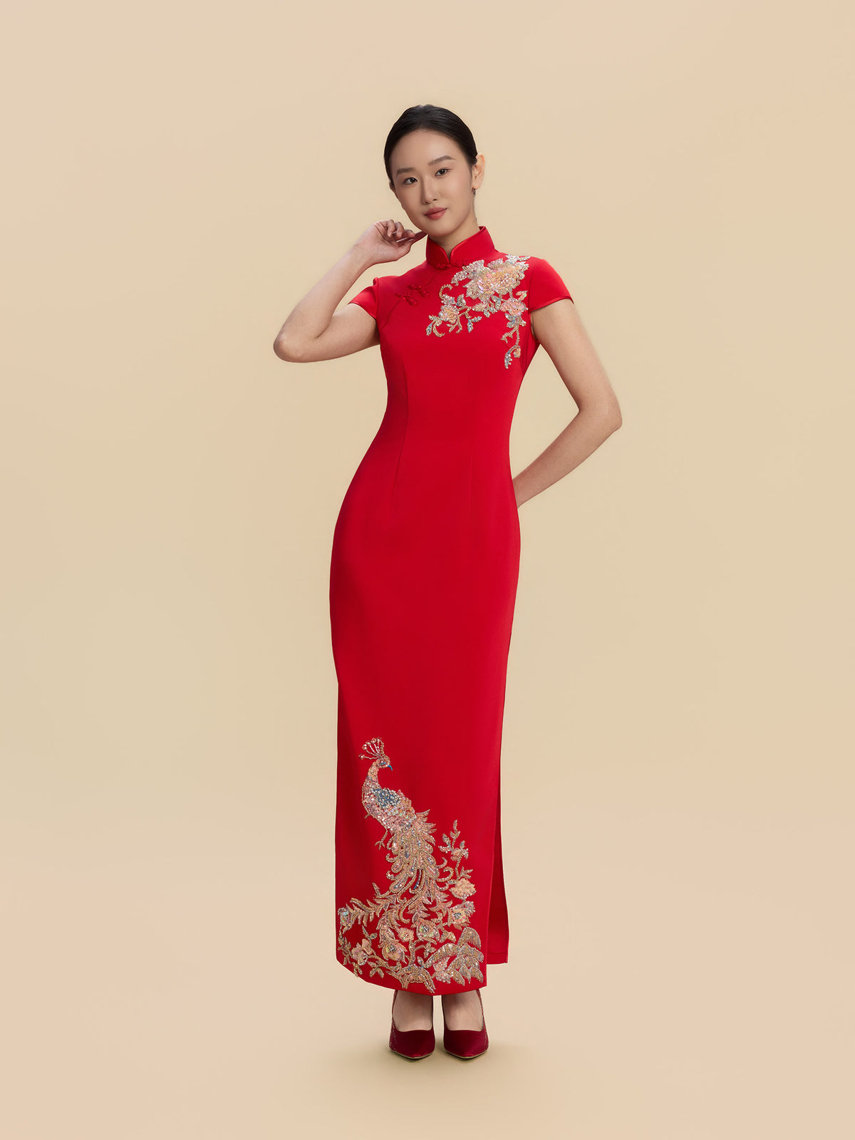 Barbara Bespoke Qipao - Red Chinese Wedding Cheongsam