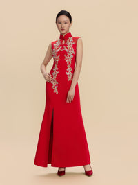 Bertha Bespoke Qipao - High-End Satin Fishtail Cheongsam