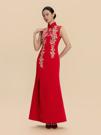 Bertha Bespoke Qipao - High-End Satin Fishtail Cheongsam