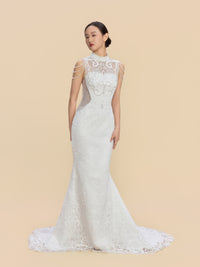 Clarice Bespoke Qipao - New Chinese Style White A-line Cheongsam