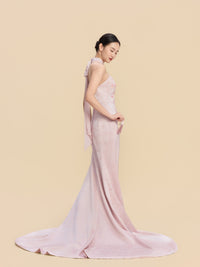 Doris Bespoke Qipao - Pink Halterneck Mermaid Wedding Cheongsam