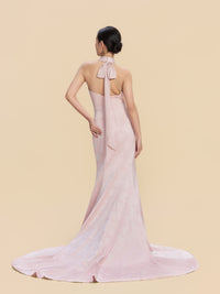 Doris Bespoke Qipao - Pink Halterneck Mermaid Wedding Cheongsam