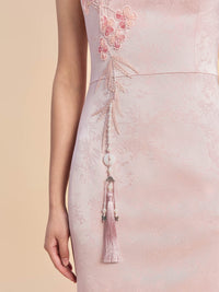 Doris Bespoke Qipao - Pink Halterneck Mermaid Wedding Cheongsam