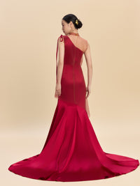 Dorothy Bespoke Qipao - Red Satin Mermaid Wedding Cheongsam