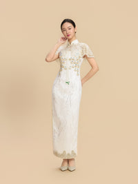 Eileen Bespoke Qipao - Morden Style Sequins Lace Cheongsam