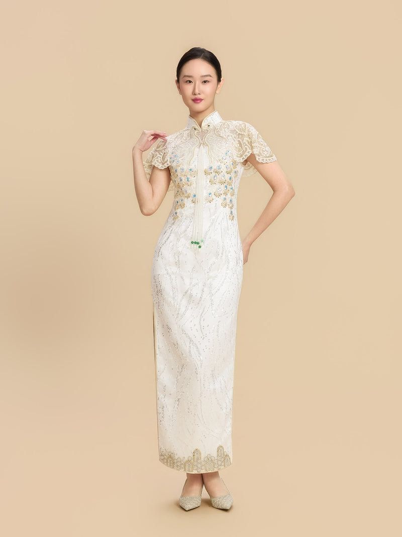 Eileen Bespoke Qipao - Morden Style Sequins Lace Cheongsam