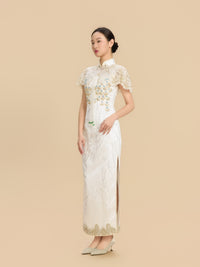 Eileen Bespoke Qipao - Morden Style Sequins Lace Cheongsam