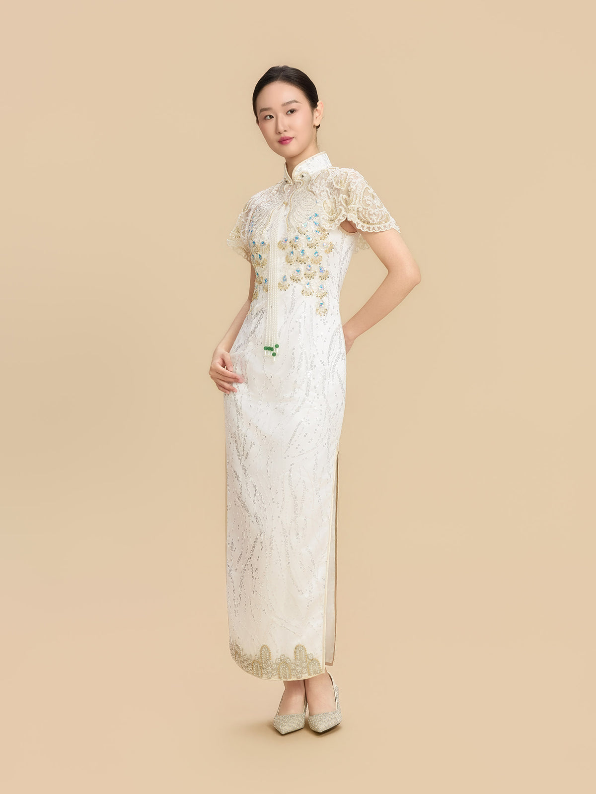 Eileen Bespoke Qipao - Morden Style Sequins Lace Cheongsam