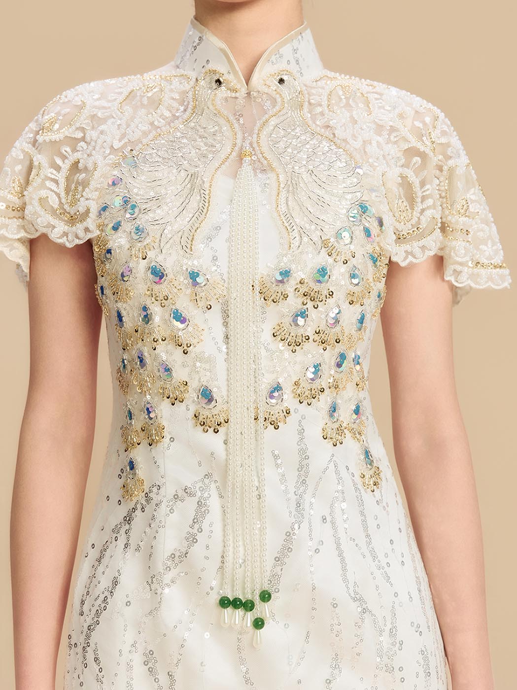 Eileen Bespoke Qipao - Morden Style Sequins Lace Cheongsam