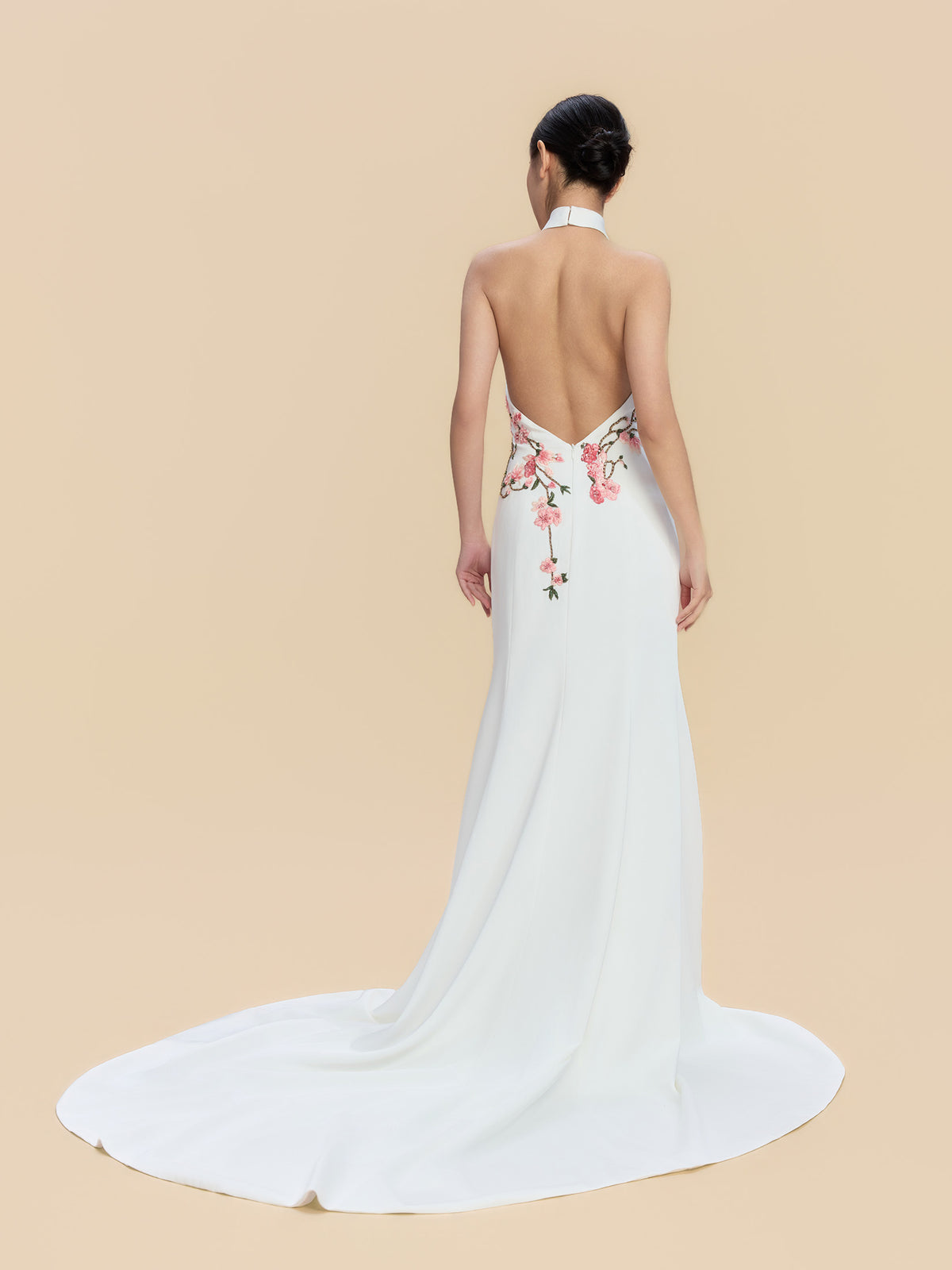 Florence Bespoke Qipao - White Halter Mermaid Wedding Cheongsam