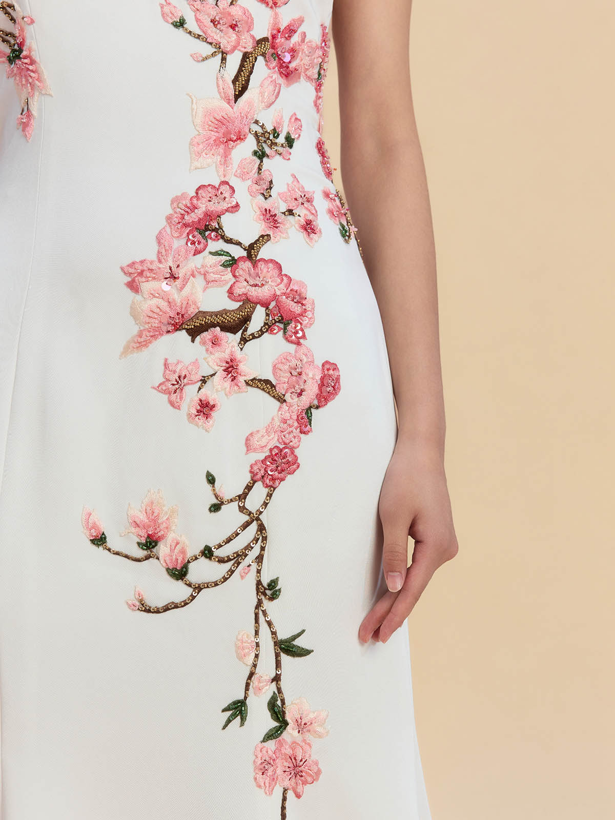 Florence Bespoke Qipao - White Halter Mermaid Wedding Cheongsam