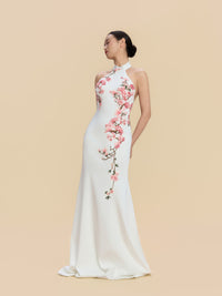 Florence Bespoke Qipao - White Halter Mermaid Wedding Cheongsam