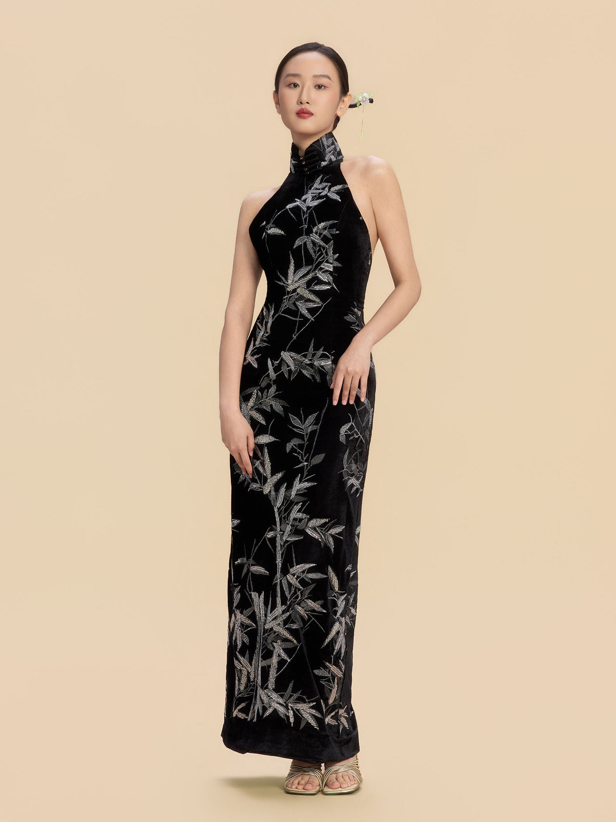 Grace Bespoke Qipao - Black Velvet Modern Cheongsam