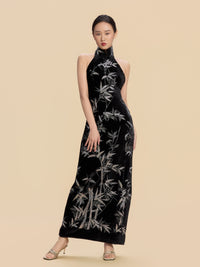 Grace Bespoke Qipao - Black Velvet Modern Cheongsam