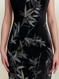 Grace Bespoke Qipao - Black Velvet Modern Cheongsam