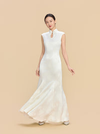 Jane Bespoke Qipao - Floral Embroidery Satin Fishtail Cheongsam