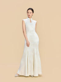 Jane Bespoke Qipao - Floral Embroidery Satin Fishtail Cheongsam