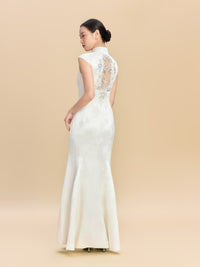 Jane Bespoke Qipao - Floral Embroidery Satin Fishtail Cheongsam