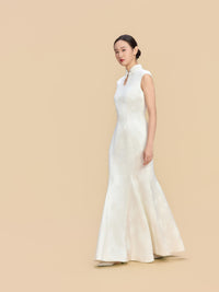 Jane Bespoke Qipao - Floral Embroidery Satin Fishtail Cheongsam
