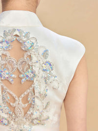 Jane Bespoke Qipao - Floral Embroidery Satin Fishtail Cheongsam