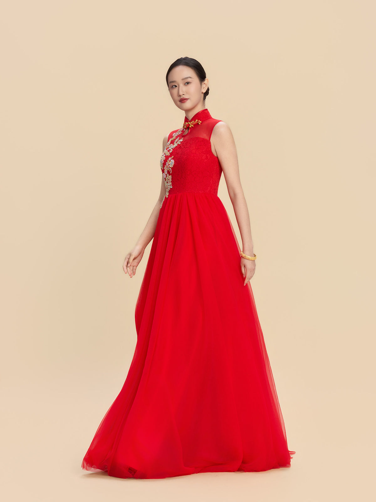 Maggie Bespoke Qipao - Red Chinese Wedding Dress Cheongsam