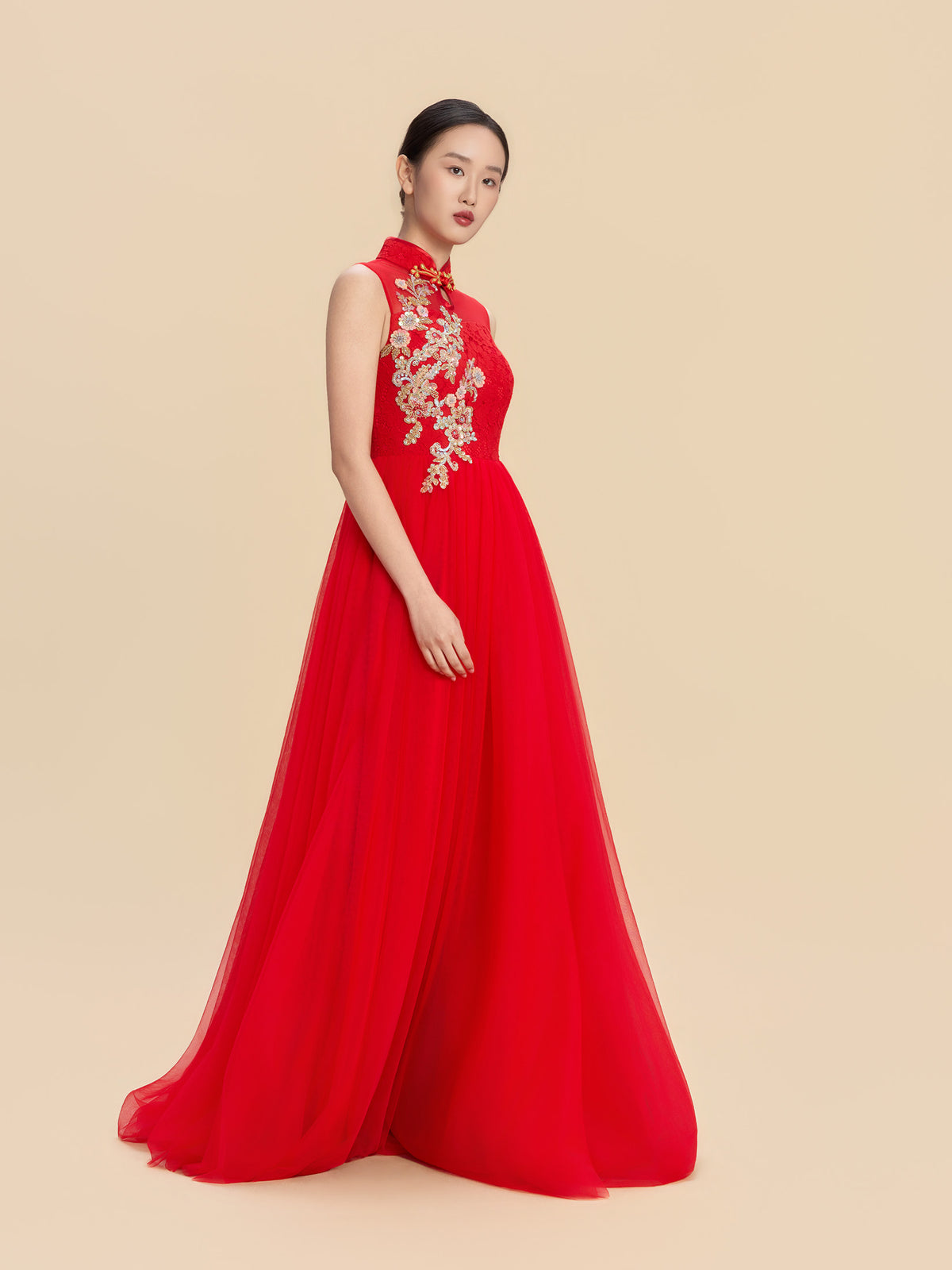 Maggie Bespoke Qipao - Red Chinese Wedding Dress Cheongsam