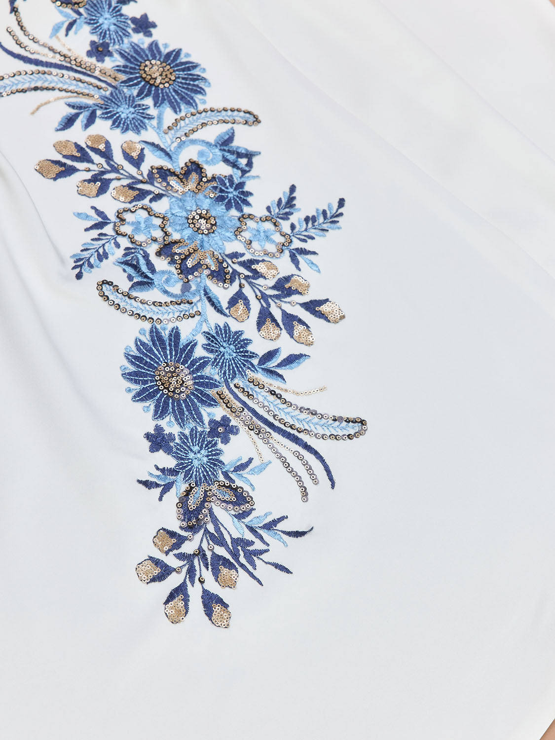 Malala Bespoke Qipao - White Train Mermaid Cheongsam