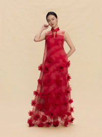 Maria Bespoke Qipao - Morden Style Flower Decoration Wedding Cheongsam