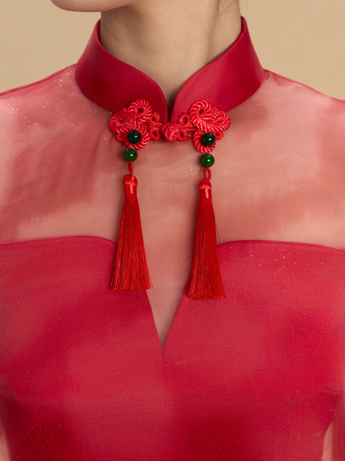 Maria Bespoke Qipao - Morden Style Flower Decoration Wedding Cheongsam