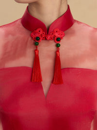 Maria Bespoke Qipao - Morden Style Flower Decoration Wedding Cheongsam