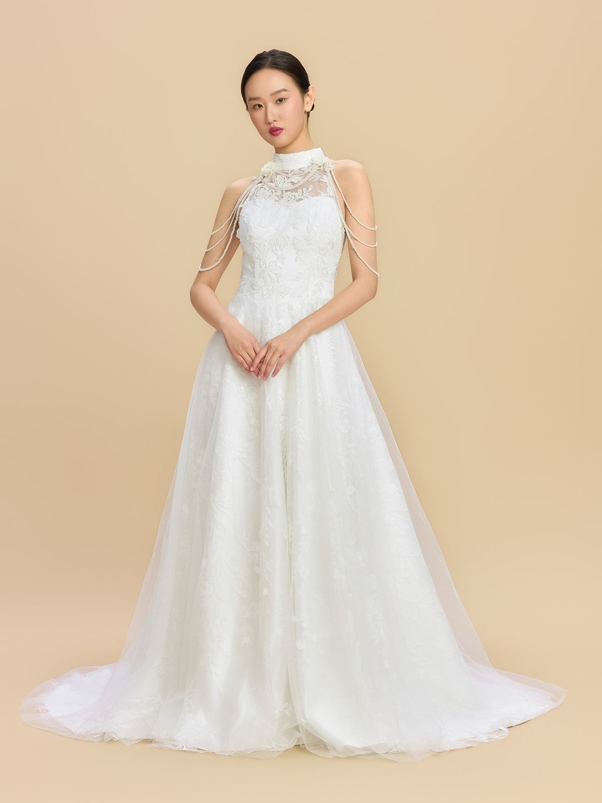 Mary Bespoke Qipao - New Chinese Style White A-line Cheongsam