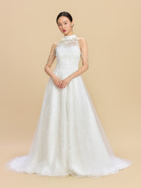 Mary Bespoke Qipao - New Chinese Style White A-line Cheongsam