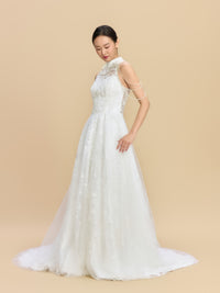Mary Bespoke Qipao - New Chinese Style White A-line Cheongsam