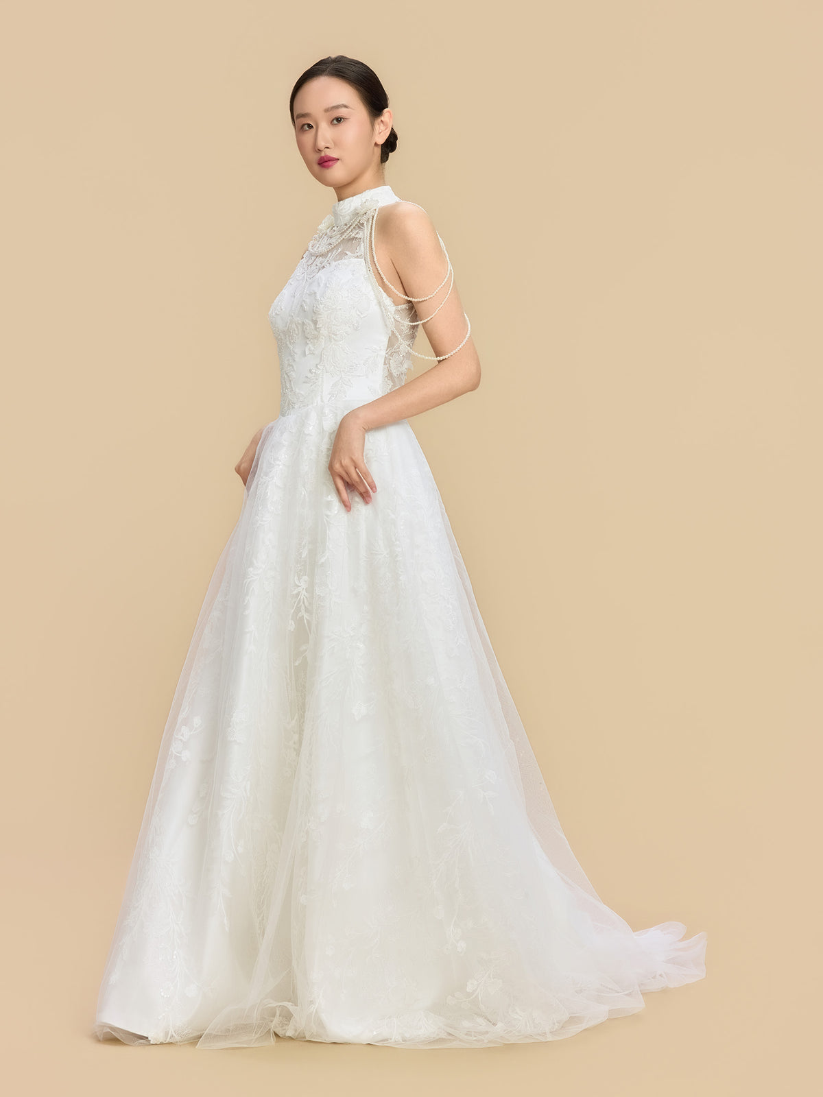 Mary Bespoke Qipao - New Chinese Style White A-line Cheongsam