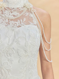 Mary Bespoke Qipao - New Chinese Style White A-line Cheongsam