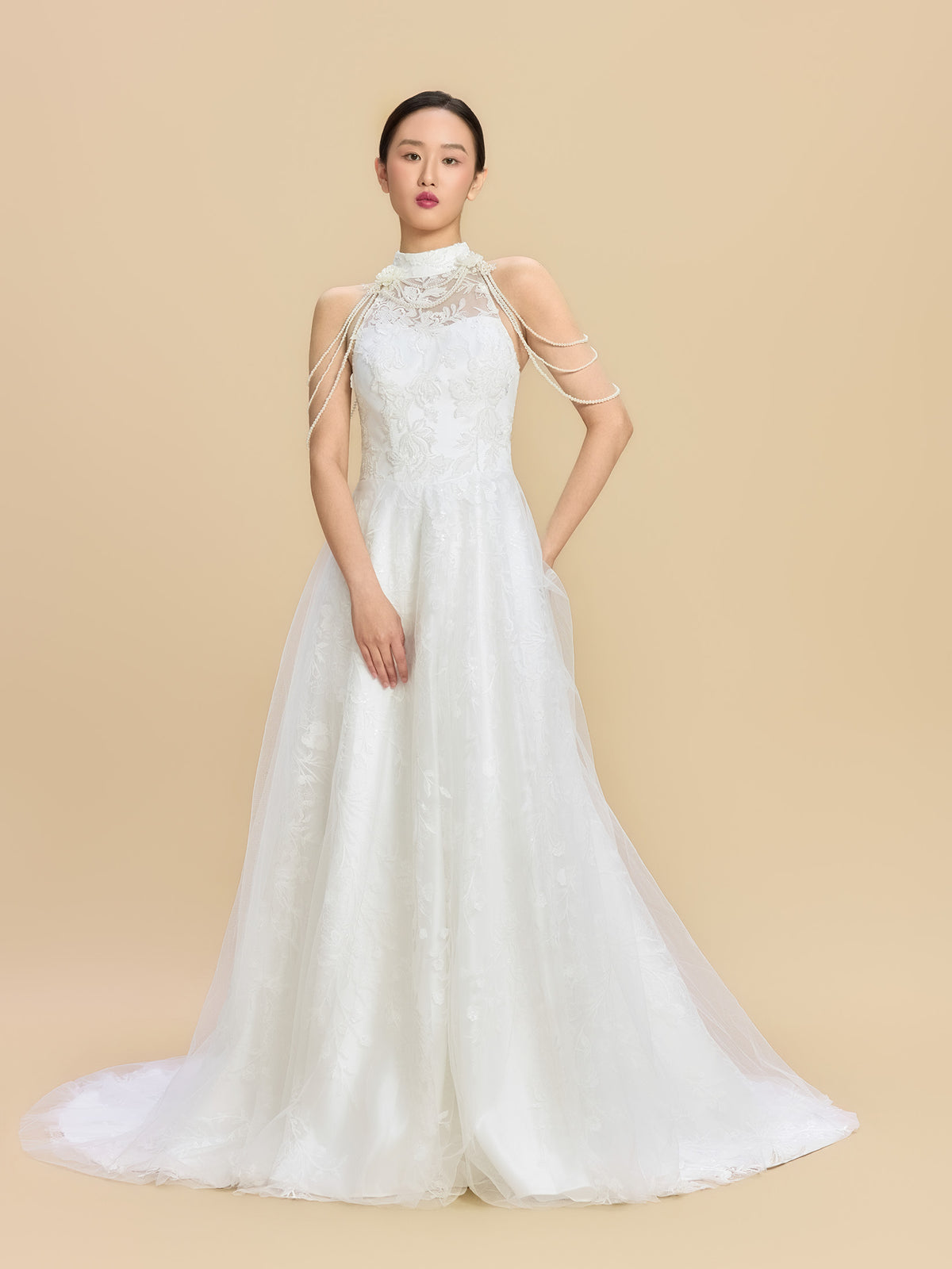 Mary Bespoke Qipao - New Chinese Style White A-line Cheongsam