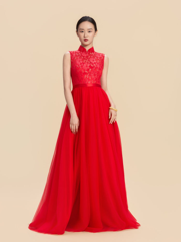 Niki Bespoke Qipao - Red Chinese Wedding Dress Cheongsam