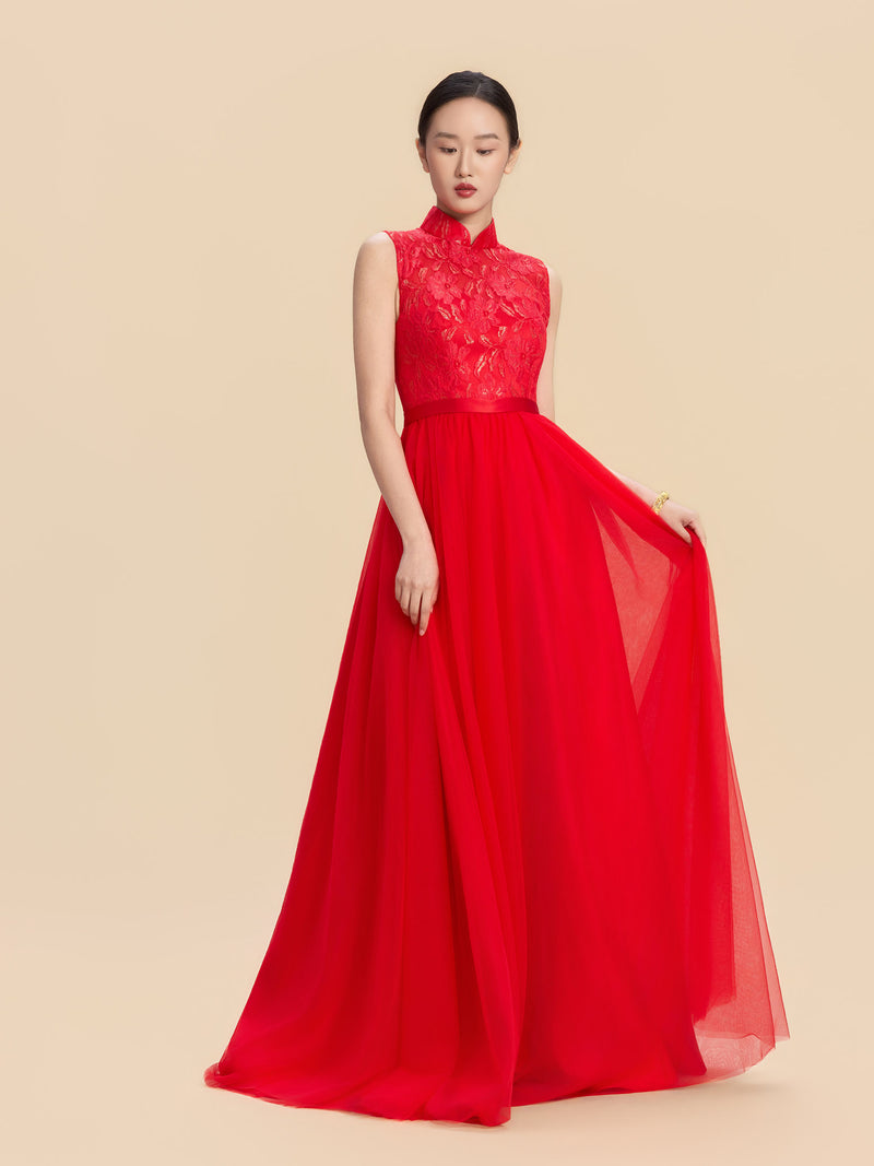 Niki Bespoke Qipao - Red Chinese Wedding Dress Cheongsam