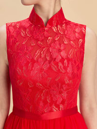 Niki Bespoke Qipao - Red Chinese Wedding Dress Cheongsam