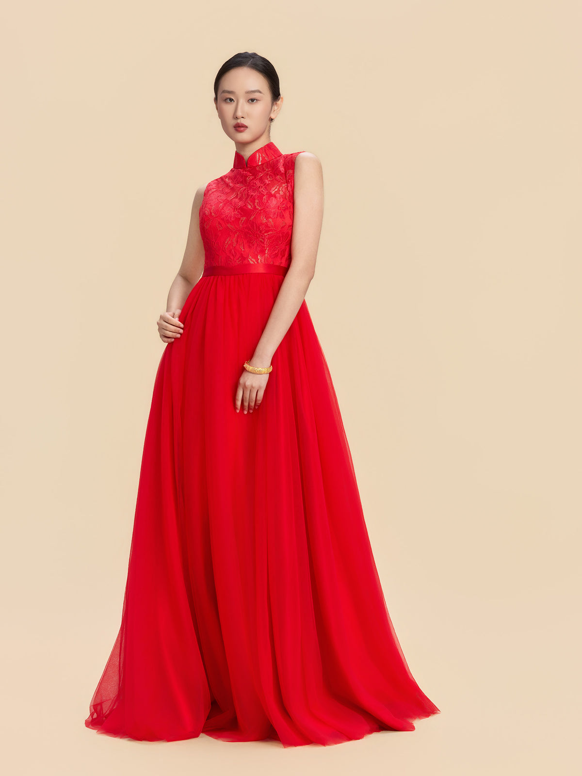 Niki Bespoke Qipao - Red Chinese Wedding Dress Cheongsam
