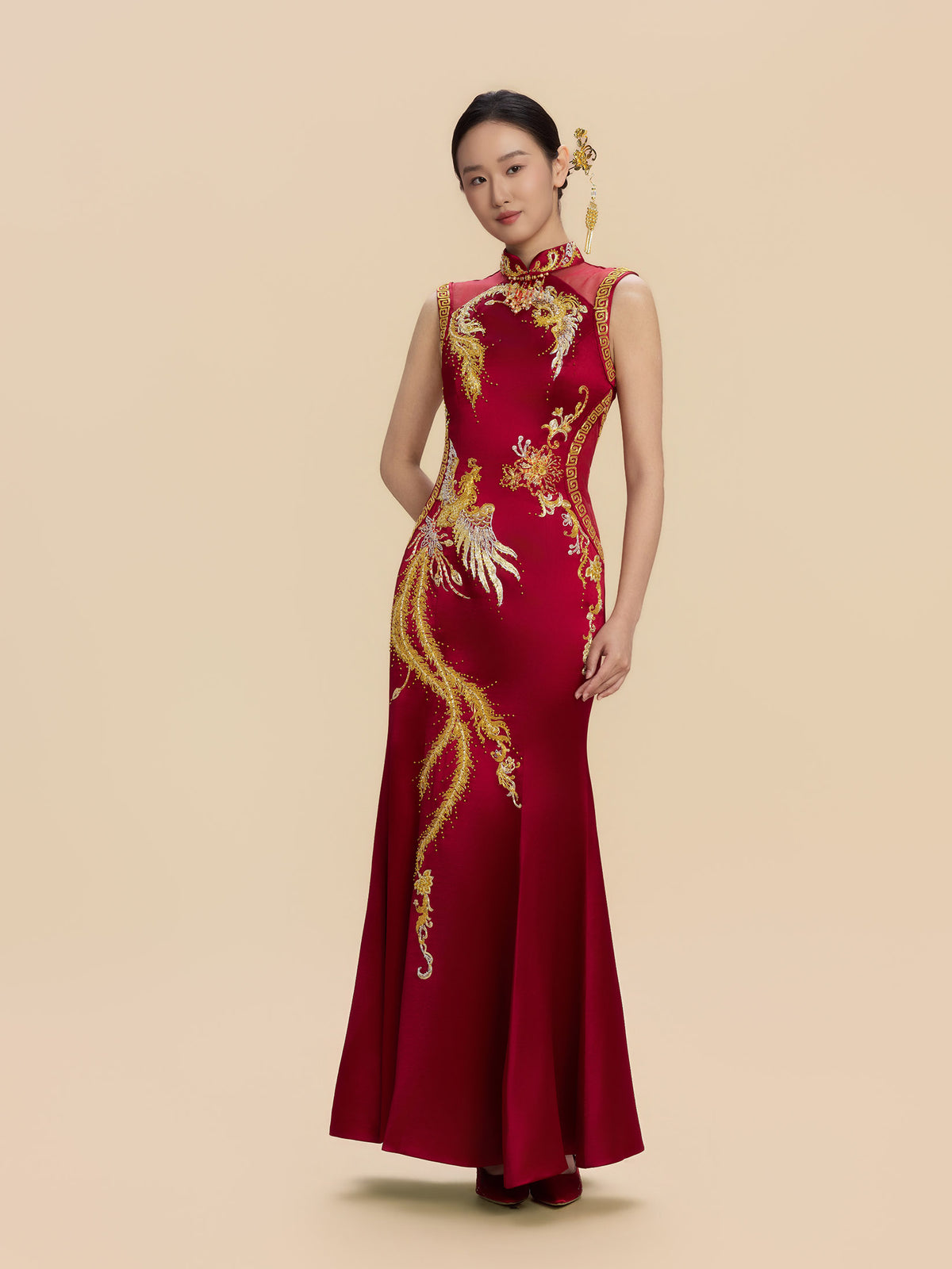 Olympe Bespoke Qipao - Phoenix Embroidery Wedding Cheongsam